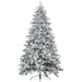 8FT Snow Flocked Artificial Christmas Tree — 2003 Tips, Unlit, Auto - Open Hinged, Full Shape, Metal Base - Monsta Online