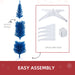 7FT Blue Pencil Artificial Christmas Tree — 499 Tips, Unlit, Slim Space - Saving, Realistic, Plastic Base - Monsta Online
