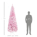 7.5FT Flocked Pink Pencil Artificial Christmas Tree — 800 Snow Tips, Unlit, Auto - Open, Slim Space - Saving - Monsta Online