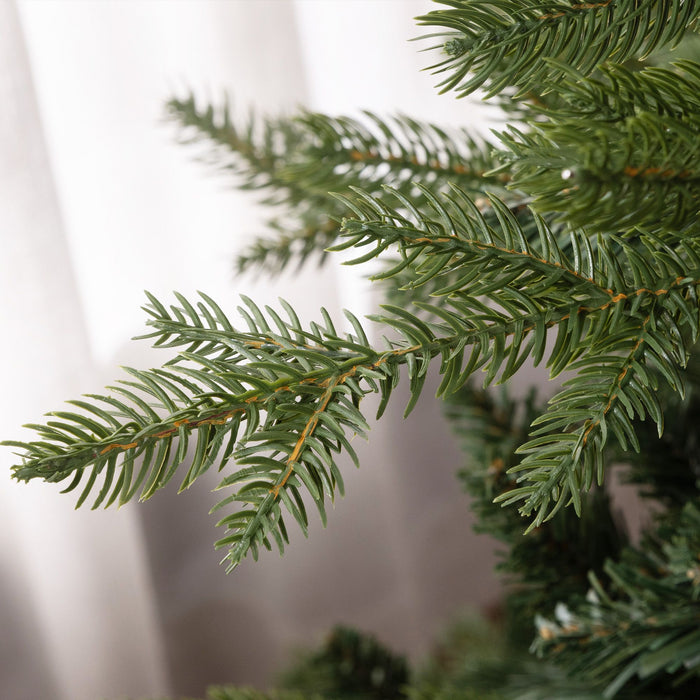 6FT Flocked Artificial Christmas Tree — 1821 Tips, Unlit, Auto - Open Hinged, Wide Full Shape, Metal Base - Monsta Online