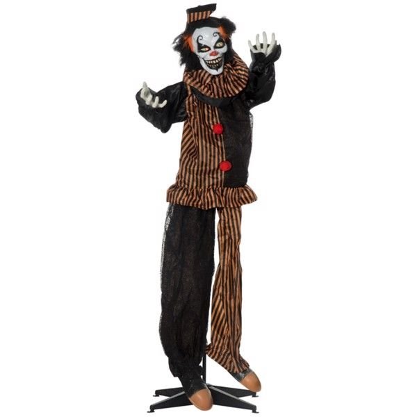 6.7ft Animatronic Halloween Clown – Motion and Sound Activated Decoration with Moving Head, Arms and Red Glowing Eyes - Monsta Online