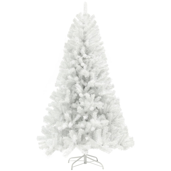 7.5FT White Artificial Christmas Tree — 1346 Tips, Unlit, Auto - Open, Wide Full Shape, Steel Base - Monsta Online