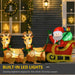 8FT Prelit Inflatable Santa Claus with Sleigh and Reindeer with LED Lights - Outdoor Christmas Decoration - Monsta Online