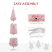 7FT Pre - Lit Pink Pencil Artificial Christmas Tree — 210 Warm White LED Lights, 499 Tips, Slim, Steel Base - Monsta Online
