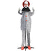 6ft Animatronic Halloween Clown – Sound Activated Red Haired Creepy Standing Prop, Creepy Sounds and Glowing LED Eyes - Monsta Online