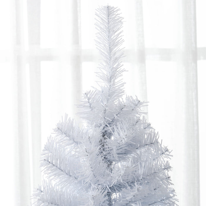 6FT White Pencil Artificial Christmas Tree — 618 Tips, Slim Space - Saving, Steel Stand, Unlit - Monsta Online