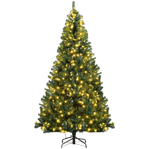 7.5FT Pre - Lit Artificial Christmas Tree — 1346 Tips, 500 Warm White LED Lights, Full, Metal Base - Monsta Online