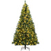 7.5FT Pre - Lit Artificial Christmas Tree — 1346 Tips, 500 Warm White LED Lights, Full, Metal Base - Monsta Online