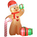 8FT Prelit Inflatable Gingerbread Man with Candy Cane and LED Lights - Outdoor Christmas Decoration - Monsta Online