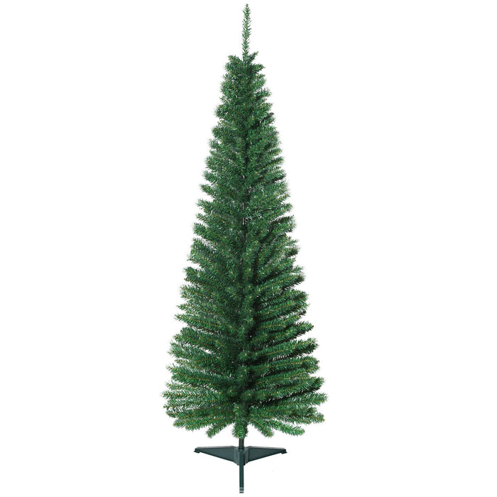 5FT Pencil Artificial Christmas Tree — 294 Tips, Unlit, Slim Space - Saving, Realistic, Plastic Base - Monsta Online