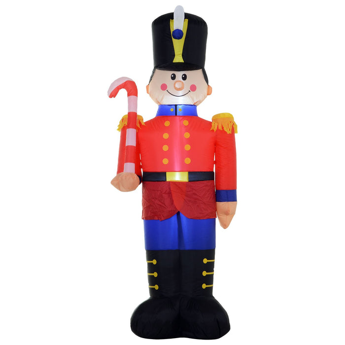 6FT Prelit Christmas Inflatable Toy Soldier Nutcracker with LED Lights - Outdoor Decoration - Monsta Online