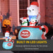 5FT Prelit Inflatable Polar Bear & Penguins in Hot Cocoa Cup with LED Lights - Outdoor Christmas Decoration - Monsta Online
