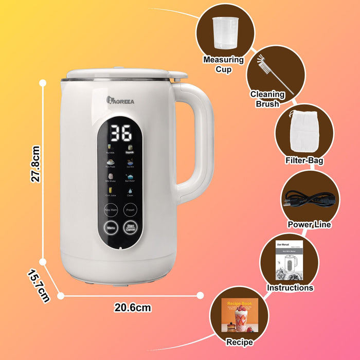 Powerful 750W Almond Milk Maker 8 in 1 with Keep Warm and Delay Start Features - Monsta Online