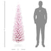 6FT Pink Snow Flocked Pencil Artificial Christmas Tree — 390 Tips, Unlit, Slim Realistic Branches, Metal Base - Monsta Online