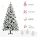 7.5FT Snow Flocked Artificial Christmas Tree — 1300 Tips, Unlit, Auto - Open Hinged, Green White, Steel Base - Monsta Online