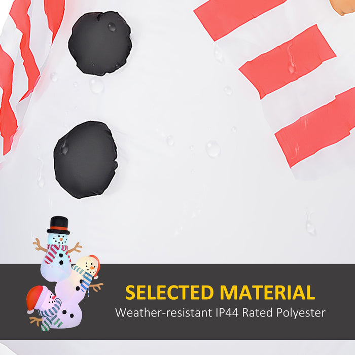 8FT Inflatable Three Stacked Snowmen with LED Lights - Outdoor Christmas Decoration - Monsta Online