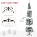 7.5FT Snow Flocked Pencil Artificial Christmas Tree — 738 Tips, Unlit, Slim Space - Saving, Metal Base - Monsta Online