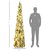 7FT Pre - Lit Flocked Pencil Artificial Christmas Tree — 350 Dual - Color LED Lights, Snow Tips, Downswept - Monsta Online