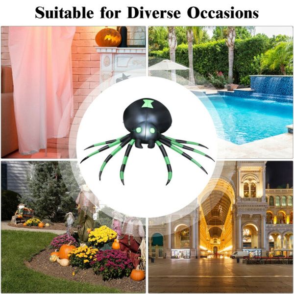 6FT Halloween Inflatable Spider with LED Lights – Giant Blow Up Yard Decoration - Monsta Online