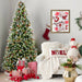 7.5FT Pre - Lit Snow Frosted Artificial Christmas Tree — 2513 Tips, 500 Lights, Pinecones, Berries - Monsta Online