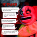 6ft Animatronic Halloween Clown – Motion and Sound Activated with Yellow Glowing Eyes and Shaking Head - Monsta Online