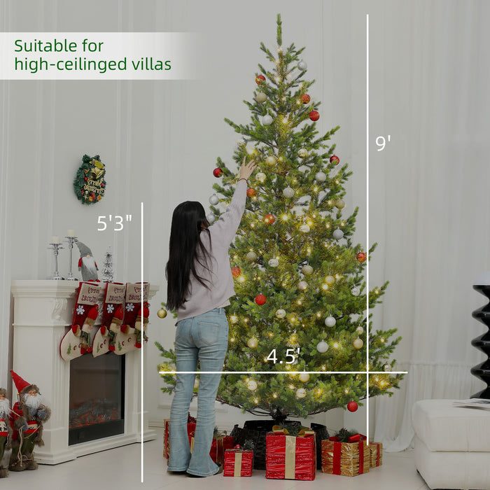 9FT Sparse Cedar Pre - Lit Artificial Christmas Tree — 310 Dual - Color LEDs, 11 Modes, 4306 Tips, Remote - Monsta Online