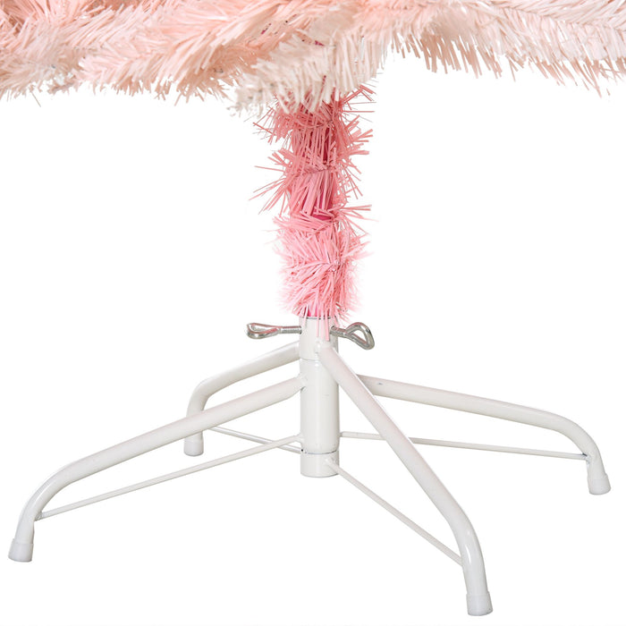 7FT Pink Pencil Artificial Christmas Tree — 1000 Tips, Unlit, Auto - Open, Slim Space - Saving, Metal Stand - Monsta Online