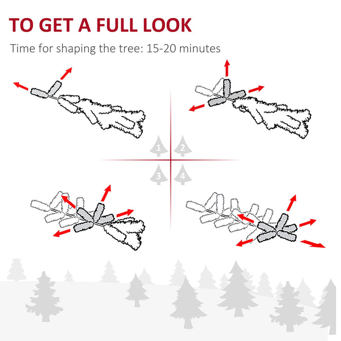 9FT Snow Flocked Slim Pencil Artificial Christmas Tree — 1014 Tips, Unlit, Hinged, Foldable Steel Base - Monsta Online