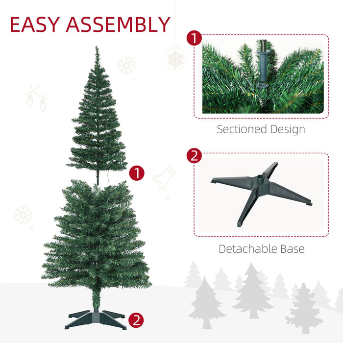 5FT Noble Fir Pencil Pre - Lit Artificial Christmas Tree — 110 Warm White LEDs, 294 Tips, Slim Space - Saving - Monsta Online