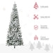 9FT Snow Flocked Pencil Artificial Christmas Tree — 1084 Tips, Unlit, Auto - Open, Green White, Steel Base - Monsta Online