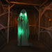 4.3ft Sound - Activated Halloween Animatronic Ghost with Trident – Green Lights and Creepy Sounds - Monsta Online