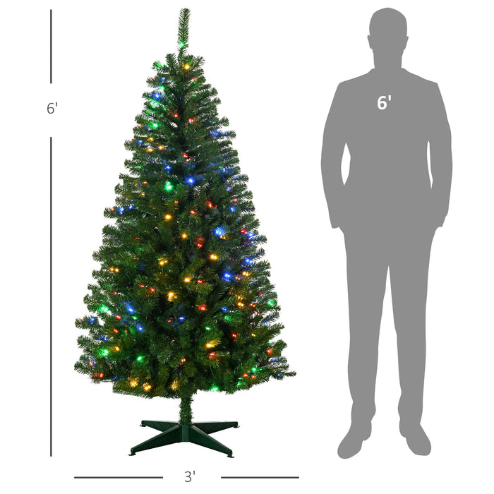 6FT Pre - Lit Slim Artificial Christmas Tree — 212 Dual - Color LED Lights, 584 Tips, Auto - Open, Plastic Base - Monsta Online