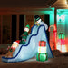 8.5FT Prelit Inflatable Snowman, Elf & Gingerbread Man on Ski Slope with LED Lights - Outdoor Christmas Decoration - Monsta Online