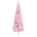 7.5FT Flocked Pink Pencil Artificial Christmas Tree — 800 Snow Tips, Unlit, Auto - Open, Slim Space - Saving - Monsta Online