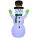 10FT Prelit Inflatable Cheerful Snowman with Black Hat and Rotating LED Lights - Outdoor Christmas Decoration - Monsta Online