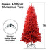 7FT Unlit Red Artificial Christmas Tree — 1066 Tips, Full Realistic, Metal Stand - Monsta Online