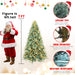 7FT Pre - Lit Blue - Green Artificial Christmas Tree — 500 Warm LED, 1845 Tips, Hinged, Metal Stand - Monsta Online
