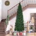 9FT Pencil Artificial Christmas Tree — 1075 Tips, Auto - Open Hinged, Unlit, Pine Needles, Steel Base - Monsta Online