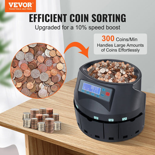 Automatic USD Coin Counter Machine with 2000 Coin Capacity and LCD Display - Monsta Online