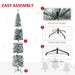 9FT Snow Flocked Slim Pencil Artificial Christmas Tree — 1014 Tips, Unlit, Hinged, Foldable Steel Base - Monsta Online