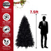7.5FT Pre - Lit Black Artificial Christmas Tree — 500 White LED, 2156 Tips, PE+PVC, Hinged, Metal Stand - Monsta Online