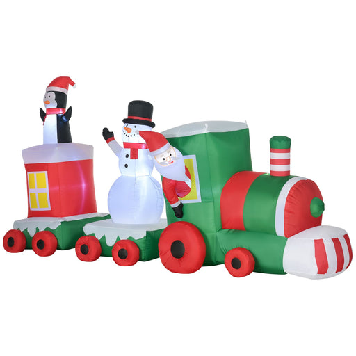 11FT Prelit Inflatable Christmas Train with Santa, Snowman & Penguin with LED Lights - Outdoor Decoration - Monsta Online