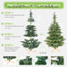 7FT Pre - Lit Artificial Christmas Tree — 400 Warm LED, Wooden Base, 941 Tips, PE+PVC, Rustic Style - Monsta Online