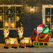8FT Prelit Inflatable Santa Claus with Sleigh and Reindeer with LED Lights - Outdoor Christmas Decoration - Monsta Online