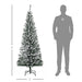 6FT Snow Flocked Pencil Artificial Christmas Tree — 492 Tips, Unlit, Full - Bodied, Foldable Steel Base - Monsta Online