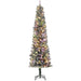 7.5FT Snow Flocked Pencil Pre - Lit Artificial Christmas Tree — 220 Dual - Color LEDs, 11 Modes, Remote, 519 Tips - Monsta Online