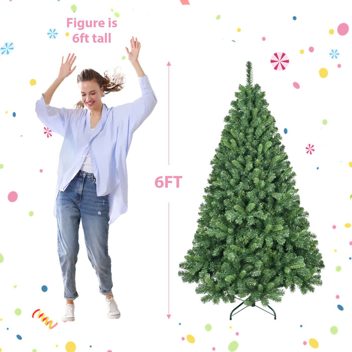 6FT Pre - Lit Smart Artificial Christmas Tree — 280 WiFi LED, Music Sync, App Control, Hinged, Metal Stand - Monsta Online