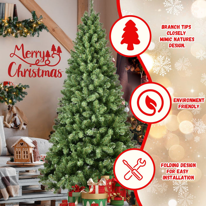 6FT Pre - Lit Artificial Christmas Tree — 300 UL Lights, Memory Wire, 779 Tips, Auto - Unfold, Metal Stand - Monsta Online