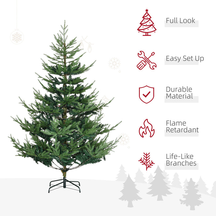 6FT Nordic Pine Artificial Christmas Tree — 795 Tips, Auto - Open Hinged, Unlit, Wide Steel Base - Monsta Online