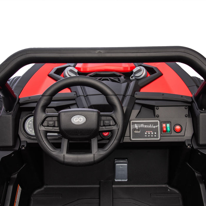 Two Seater 24V Kids Ride On UTV with Parental Remote and LED Lights - Monsta Online